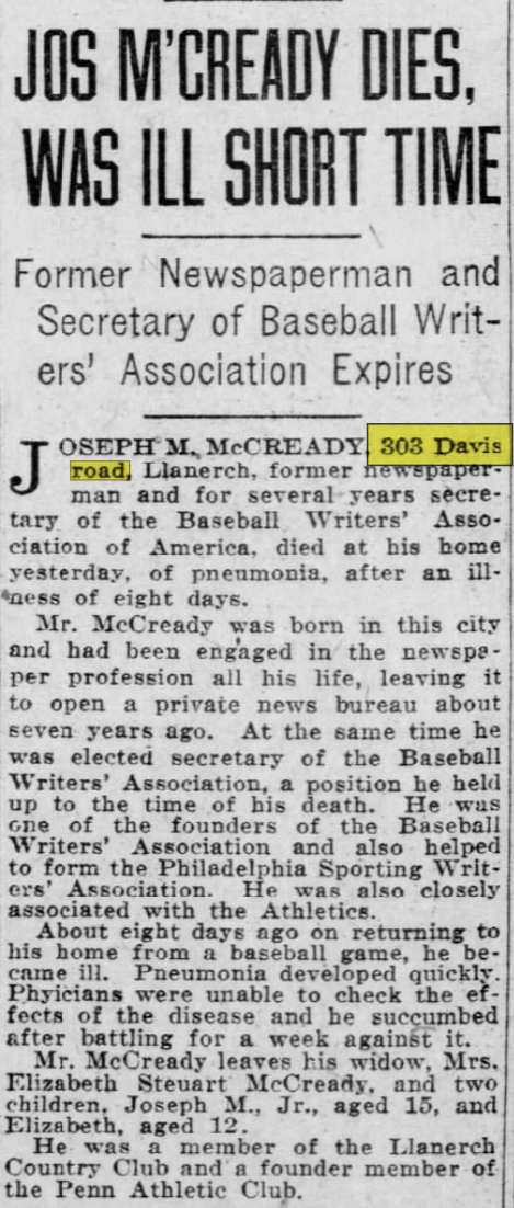 Joseph McCready Dies